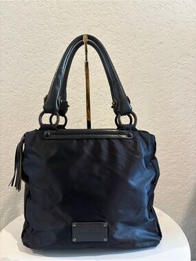 Salvatore Ferragamo Black Nylon Mini Tote Handbag
